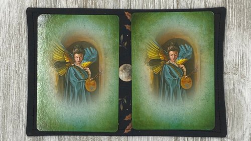 MINI Altar Cloth - Leaves Lunar Phase, Traveling Altar Cloth, Portable Altar Cloth, Small Spaces Altar, Home Office Altar