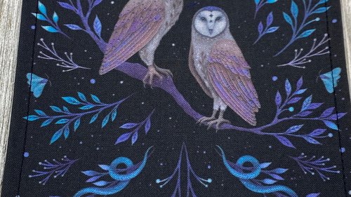 MINI Altar Cloth - Owls, Traveling Altar Cloth, Portable Altar Cloth, Small Spaces Altar, Home Office Altar