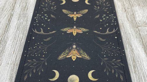 MINI Altar Cloth - Moths, Traveling Altar Cloth, Portable Altar Cloth, Small Spaces Altar, Home Office Altar
