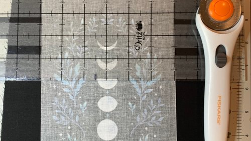 MINI Altar Cloth - Blue Leaves Moon, Traveling Altar Cloth, Portable Altar Cloth, Small Spaces Altar, Home Office Altar