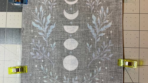 MINI Altar Cloth - Blue Leaves Moon, Traveling Altar Cloth, Portable Altar Cloth, Small Spaces Altar, Home Office Altar