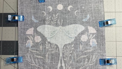 MINI Altar Cloth - Luna Moth Black, Traveling Altar Cloth, Portable Altar Cloth, Small Spaces Altar, Home Office Altar