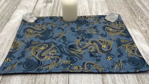 MINI Altar Cloth -Dragon Traveling Altar Cloth, Portable Altar Cloth, Small Spaces Altar, Home Office Altar