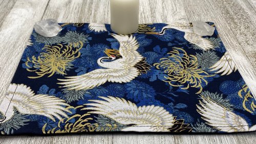 MINI Altar Cloth - Bird Traveling Altar Cloth, Portable Altar Cloth, Small Spaces Altar, Home Office Altar