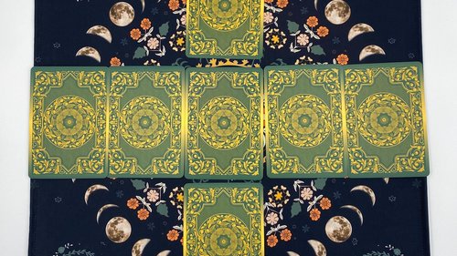 Moon Phase Floral Altar Cloth, Tarot Cloth, Altar Decor, Double Sided Altar Cloth, Wall Hanging, Dice Mat, Centerpiece