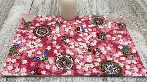 MINI Altar Cloth -Butterfly Mandala Traveling Altar Cloth, Portable Altar Cloth, Small Spaces Altar, Home Office Altar