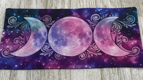 MINI Altar Cloth - Triple Moon, Traveling Altar Cloth, Portable Altar Cloth, Small Spaces Altar, Home Office Altar