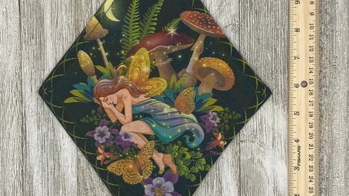 MINI Altar Cloth - Fairy Garden, Traveling Altar Cloth, Portable Altar Cloth, Small Spaces Altar, Home Office Altar
