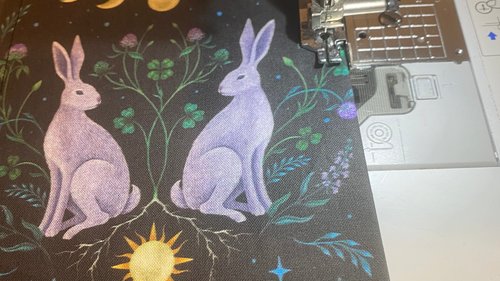 MINI Altar Cloth - Rabbits, Traveling Altar Cloth, Portable Altar Cloth, Small Spaces Altar, Home Office Altar