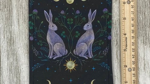 MINI Altar Cloth - Rabbits, Traveling Altar Cloth, Portable Altar Cloth, Small Spaces Altar, Home Office Altar