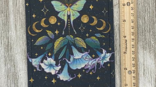 MINI Altar Cloth - Lily of the Valley Moth, Traveling Altar Cloth, Portable Altar Cloth, Small Spaces Altar, Home Office Altar