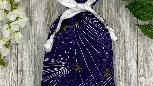Shooting Star Tarot Bag/ Custom Tarot Pouch/ Keepsake Bag / Drawstring Bag / Oracle Bag / Crystal Bag / Tarot Pouch / Cosmetic Bag