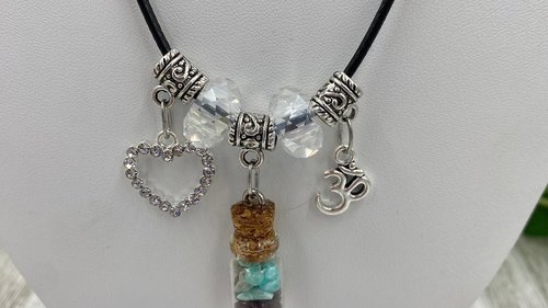Love Spell Jar Necklace, Wiccan jewelry, Witch necklace, Spell Jar Jewelry