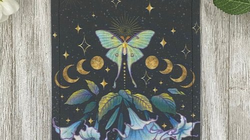 MINI Altar Cloth - Lily of the Valley Moth, Traveling Altar Cloth, Portable Altar Cloth, Small Spaces Altar, Home Office Altar
