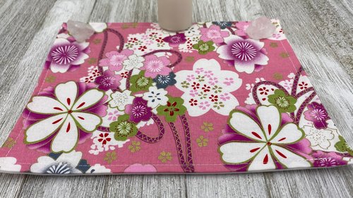 MINI Altar Cloth - Flowers Traveling Altar Cloth, Portable Altar Cloth, Small Spaces Altar, Home Office Altar