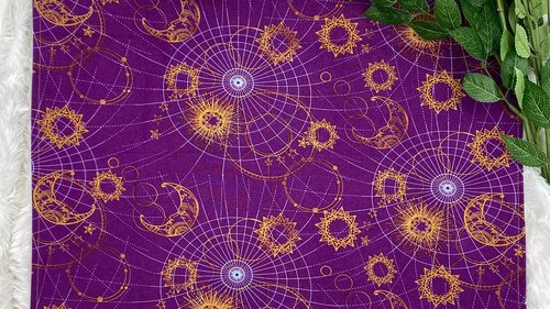 Rectangle Star Moon Grids Altar Cloth, Tarot Cloth, Altar Decor, Double Sided Altar Cloth, Wall Hanging, Dice Mat, Centerpiece