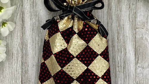 Diamond Sparkle Tarot Bag/ Custom Tarot Pouch/ Keepsake Bag / Drawstring Bag / Oracle Bag / Crystal Bag / Tarot Pouch / Cosmetic Bag