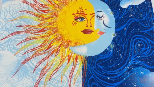 Sun Moon Altar Cloth, Tarot Cloth, Altar Decor, Double Sided Altar Cloth, Wall Hanging, Dice Mat, Centerpiece