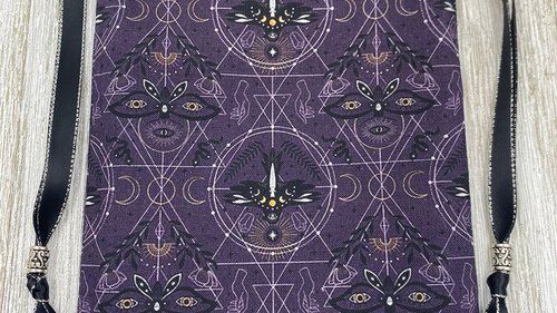 Moth Grid Tarot Bag/ Custom Tarot Pouch/ Keepsake Bag / Drawstring Bag / Oracle Bag / Crystal Bag / Tarot Pouch / Cosmetic Bag
