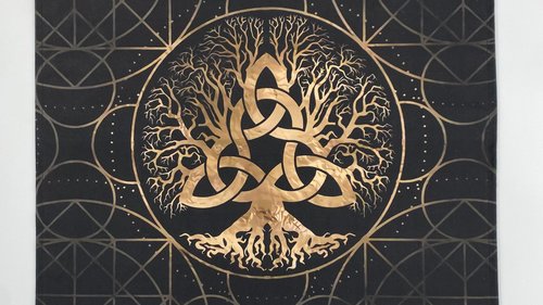 Triquetra Tree Altar Cloth, Tarot Cloth, Altar Decor, Double Sided Altar Cloth, Wall Hanging, Dice Mat, Centerpiece