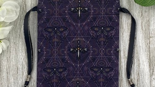 Moth Grid Tarot Bag/ Custom Tarot Pouch/ Keepsake Bag / Drawstring Bag / Oracle Bag / Crystal Bag / Tarot Pouch / Cosmetic Bag