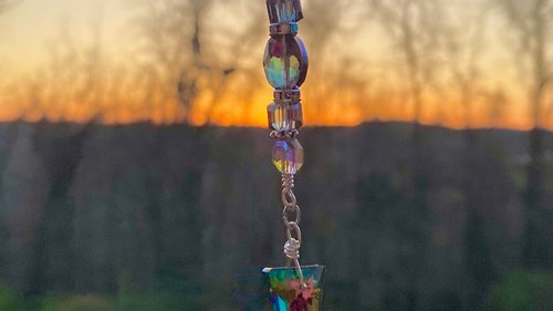Triangle Car Charm / Suncatcher, Widow Suncatcher, Mirror Accessory