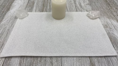 MINI Altar Cloth - White Glitter, Traveling Altar Cloth, Portable Altar Cloth, Small Spaces Altar, Home Office Altar