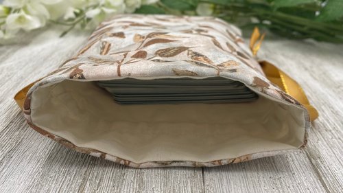 Leaves Tarot Bag/ Custom Tarot Bag / Keepsake Bag / Drawstring Bag / Oracle Bag / Jewelry Bag / Crystal Bag / Gift Bag / Tarot Pouch