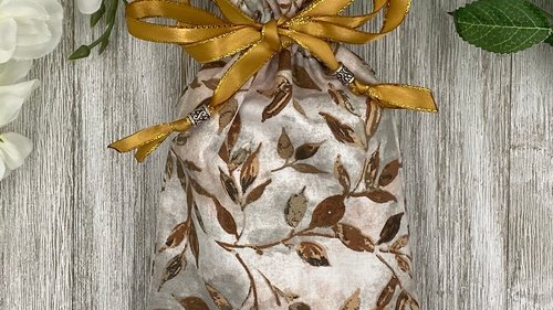 Leaves Tarot Bag/ Custom Tarot Bag / Keepsake Bag / Drawstring Bag / Oracle Bag / Jewelry Bag / Crystal Bag / Gift Bag / Tarot Pouch