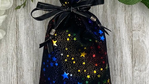 Stars Tarot Bag/ Custom Tarot Bag/ Keepsake Bag / Drawstring Bag / Oracle Bag / Jewelry Bag / Crystal Bag / Gift Bag / Tarot Pouch