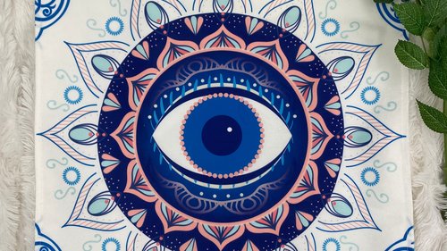 Eye Mandala Altar Cloth, Tarot Cloth, Altar Decor, Double Sided Altar Cloth, Wall Hanging, Dice Mat, Centerpiece