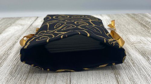 Gold Scrolls Tarot Bag/ Custom Tarot Pouch/ Keepsake Bag / Drawstring Bag / Oracle Bag / Crystal Bag / Tarot Pouch / Cosmetic Bag