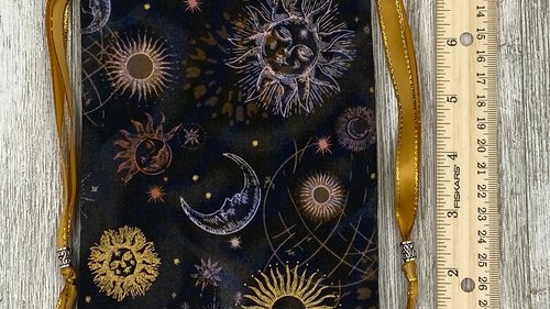 Sun Moon Tarot Bag/ Custom Tarot Pouch/ Keepsake Bag / Drawstring Bag / Oracle Bag / Crystal Bag / Tarot Pouch / Cosmetic Bag