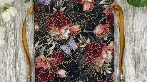 Floral Web Tarot Bag/ Custom Tarot Pouch/ Keepsake Bag / Drawstring Bag / Oracle Bag / Crystal Bag / Tarot Pouch / Cosmetic Bag