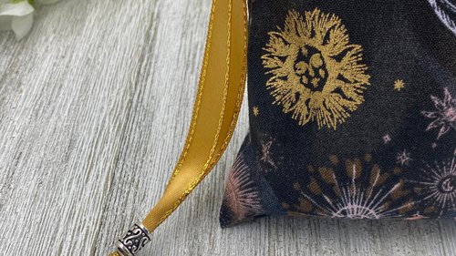 Sun Moon Tarot Bag/ Custom Tarot Pouch/ Keepsake Bag / Drawstring Bag / Oracle Bag / Crystal Bag / Tarot Pouch / Cosmetic Bag