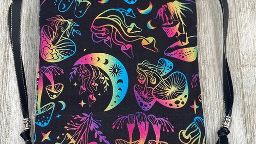 Mushroom Moon Tarot Bag/ Custom Tarot Pouch/ Keepsake Bag / Drawstring Bag / Oracle Bag / Crystal Bag / Tarot Pouch / Cosmetic Bag