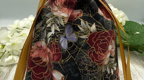 Floral Web Tarot Bag/ Custom Tarot Pouch/ Keepsake Bag / Drawstring Bag / Oracle Bag / Crystal Bag / Tarot Pouch / Cosmetic Bag