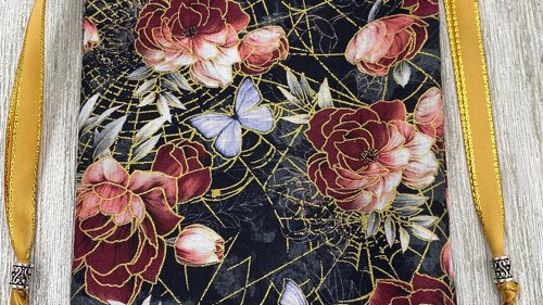 Floral Web Tarot Bag/ Custom Tarot Pouch/ Keepsake Bag / Drawstring Bag / Oracle Bag / Crystal Bag / Tarot Pouch / Cosmetic Bag