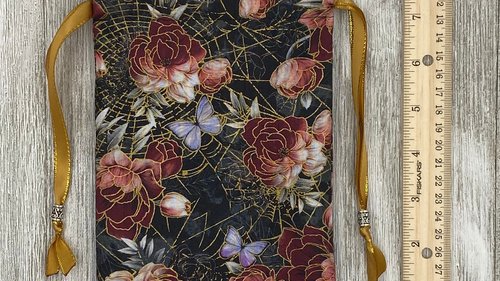 Floral Web Tarot Bag/ Custom Tarot Pouch/ Keepsake Bag / Drawstring Bag / Oracle Bag / Crystal Bag / Tarot Pouch / Cosmetic Bag