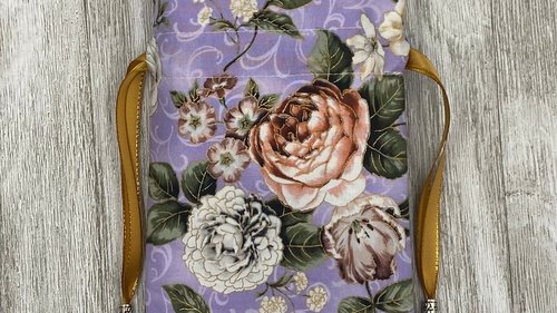 Floral Tarot Bag/ Custom Tarot Bag/ Keepsake Bag / Drawstring Bag / Oracle Bag / Jewelry Bag / Crystal Bag / Gift Bag / Tarot Pouch