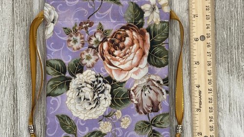 Floral Tarot Bag/ Custom Tarot Bag/ Keepsake Bag / Drawstring Bag / Oracle Bag / Jewelry Bag / Crystal Bag / Gift Bag / Tarot Pouch