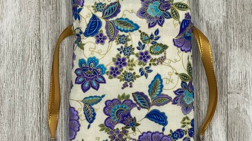 Floral Tarot Bag/ Custom Tarot Bag/ Keepsake Bag / Drawstring Bag / Oracle Bag / Jewelry Bag / Crystal Bag / Gift Bag / Tarot Pouch
