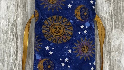 Sun Tarot Bag/ Custom Tarot Pouch/ Keepsake Bag / Drawstring Bag / Oracle Bag / Crystal Bag / Tarot Pouch / Cosmetic Bag