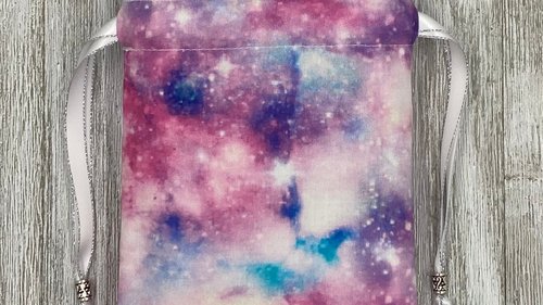 Galaxy Tarot Bag/ Custom Tarot Pouch/ Keepsake Bag / Drawstring Bag / Oracle Bag / Crystal Bag / Tarot Pouch / Cosmetic Bag