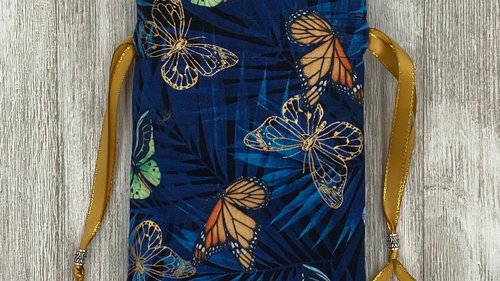Butterfly Tarot Bag/ Custom Tarot Pouch/ Keepsake Bag / Drawstring Bag / Oracle Bag / Crystal Bag / Tarot Pouch / Cosmetic Bag