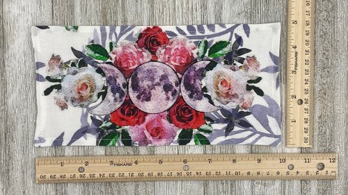 MINI Altar Cloth - Rose Triple Moon, Traveling Altar Cloth, Portable Altar Cloth, Small Spaces Altar, Home Office Altar