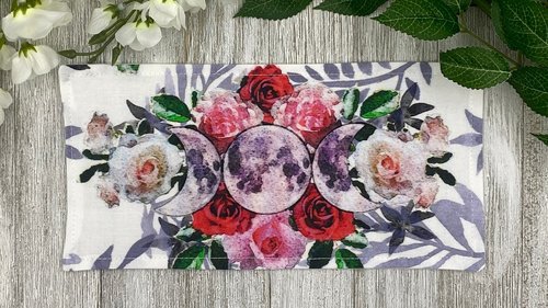 MINI Altar Cloth - Rose Triple Moon, Traveling Altar Cloth, Portable Altar Cloth, Small Spaces Altar, Home Office Altar
