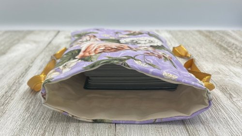 Floral Tarot Bag/ Custom Tarot Bag/ Keepsake Bag / Drawstring Bag / Oracle Bag / Jewelry Bag / Crystal Bag / Gift Bag / Tarot Pouch