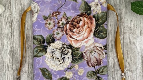 Floral Tarot Bag/ Custom Tarot Bag/ Keepsake Bag / Drawstring Bag / Oracle Bag / Jewelry Bag / Crystal Bag / Gift Bag / Tarot Pouch