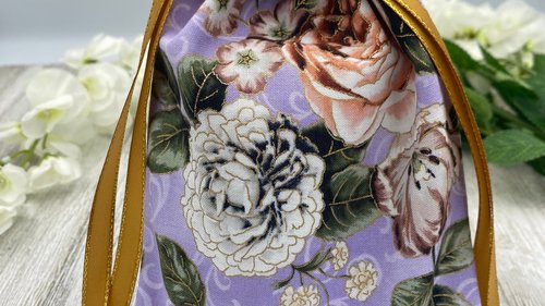 Floral Tarot Bag/ Custom Tarot Bag/ Keepsake Bag / Drawstring Bag / Oracle Bag / Jewelry Bag / Crystal Bag / Gift Bag / Tarot Pouch
